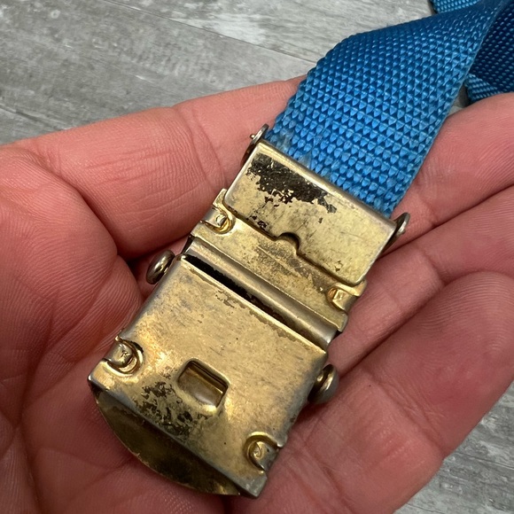 YSL Yves Saint Laurent Blue Canvas Belt - Picture 3 of 4